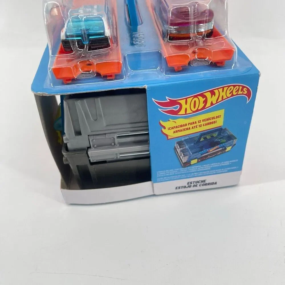 Hot Wheels Race Case Stunt Tracks Playset Dual Launcher 2 Cars Storage Case New